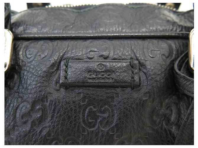 SACOLA GUCCI MALETTE GG 201480 EM COURO GUCCISSIMA PRETO - vista 4