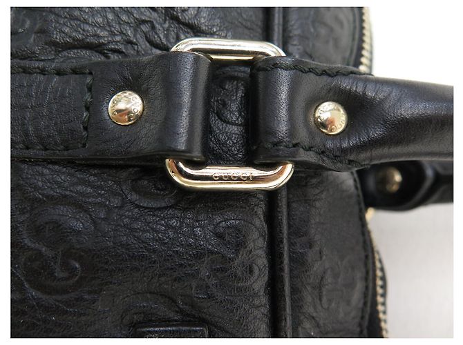 SACOLA GUCCI MALETTE GG 201480 EM COURO GUCCISSIMA PRETO - vista 7