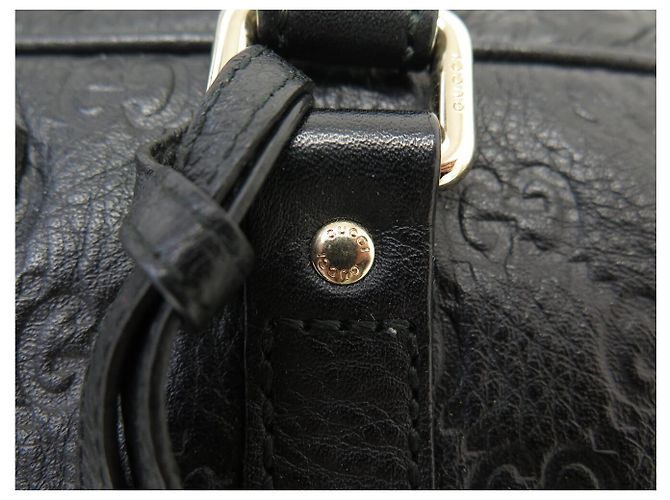 SACOLA GUCCI MALETTE GG 201480 EM COURO GUCCISSIMA PRETO - vista 8