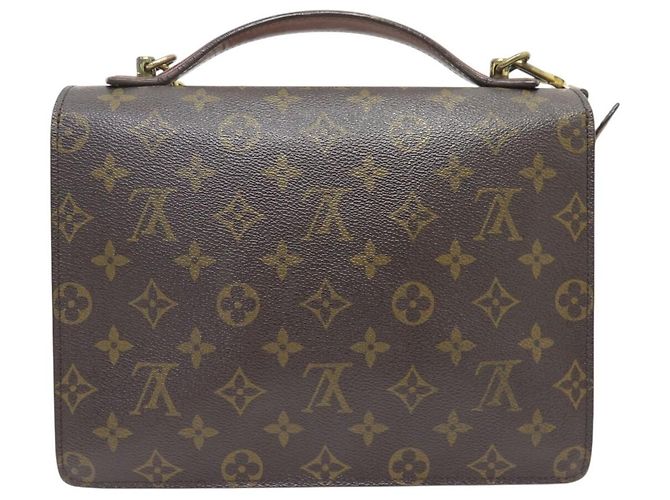 BOLSA DE LUXO VINTAGE LOUIS VUITTON MONCEAU EM CANVAS MONOGRAMA Marrom - vista 2