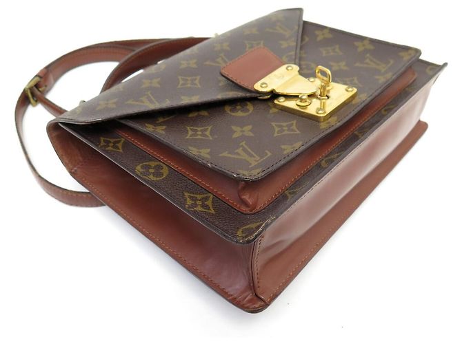 BOLSA DE LUXO VINTAGE LOUIS VUITTON MONCEAU EM CANVAS MONOGRAMA Marrom - vista 4
