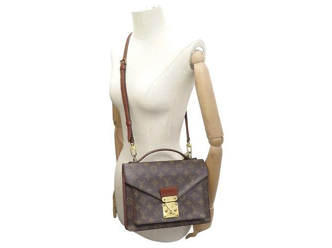 BOLSA DE LUXO VINTAGE LOUIS VUITTON MONCEAU EM CANVAS MONOGRAMA Marrom - vista 5