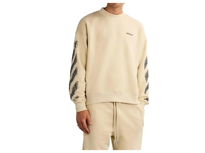 Off White Felpa con Logo Off-White Marrone Beige - vista 2