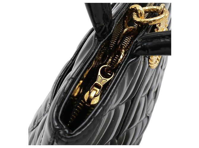 Borsa Tote Chanel Matelassé Coco Mark Nera Nero - vista 4