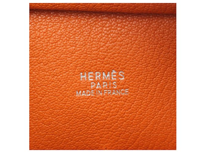 Borsa in pelle Hermès Plume 28 arancione - vista 2