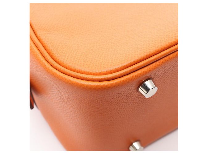 Borsa in pelle Hermès Plume 28 arancione - vista 4