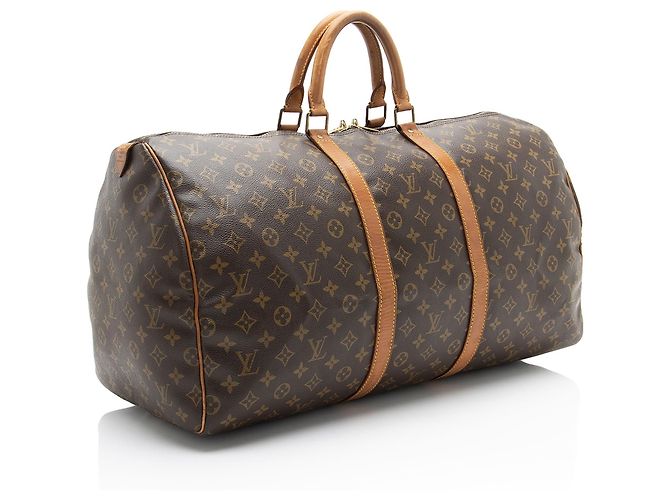 Duffle Keepall 55 in tela monogramma vintage Louis Vuitton Marrone - vista 2