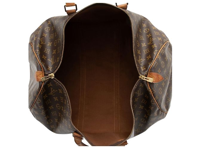 Duffle Keepall 55 in tela monogramma vintage Louis Vuitton Marrone - vista 7