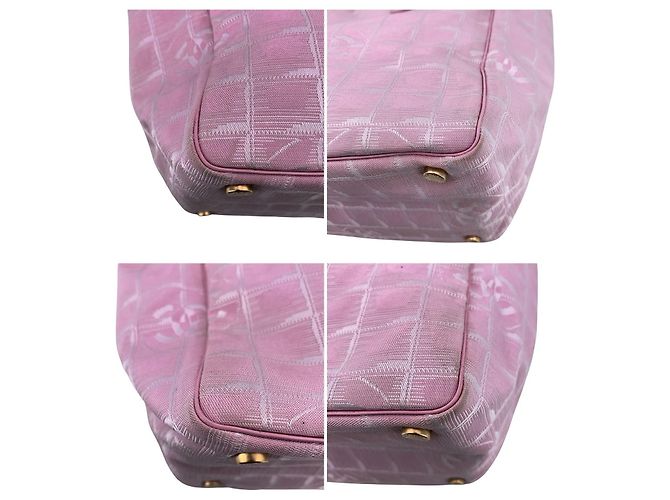 Timeless Bolsa de tecido Chanel clássica CC para compras Rosa - vista 4