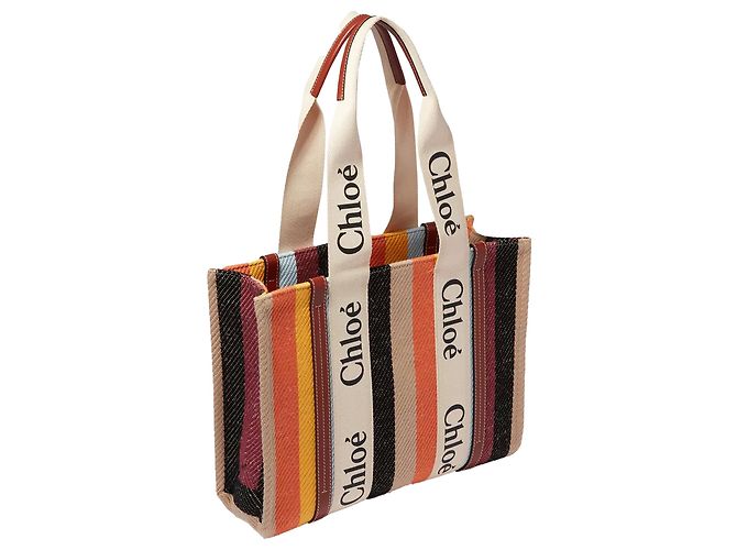 Chloé Woody Medium Tote Bag Braun Beige - Ansicht 2