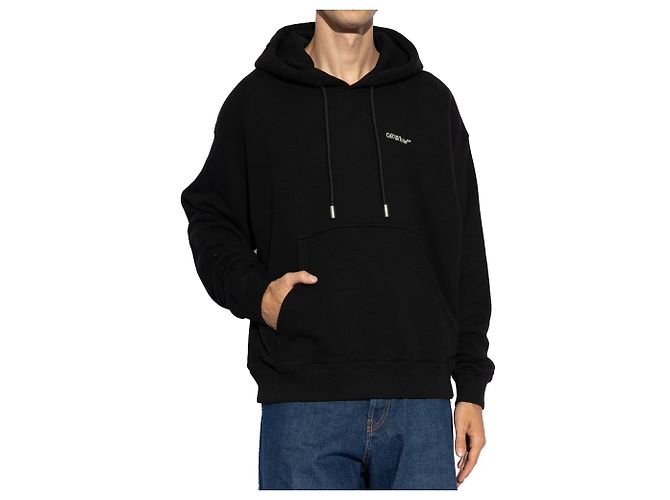Off White Felpa con cappuccio logo Off-White Nero - vista 2