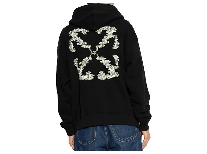 Off White Felpa con cappuccio logo Off-White Nero - vista 3