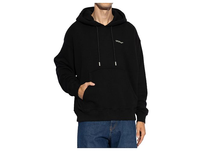 Off White Felpa con cappuccio logo Off-White Nero - vista 2