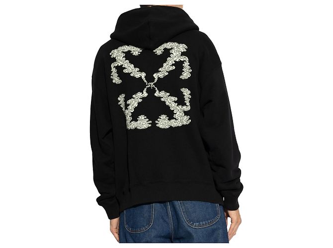 Off White Felpa con cappuccio logo Off-White Nero - vista 3
