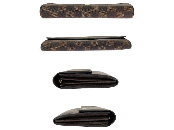 Carteira Longa Damier Ebene Louis Vuitton Marrom - vista 10