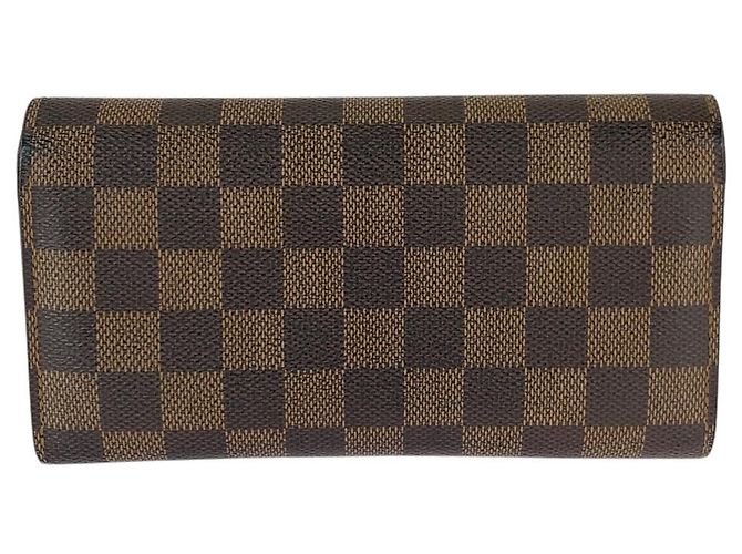 Carteira Longa Damier Ebene Louis Vuitton Marrom - vista 2