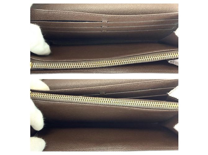 Carteira Longa Damier Ebene Louis Vuitton Marrom - vista 9