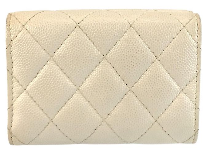 Portafoglio pieghevole in pelle matelassé Chanel Bianco - vista 2