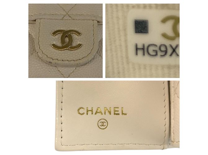 Portafoglio pieghevole in pelle matelassé Chanel Bianco - vista 5