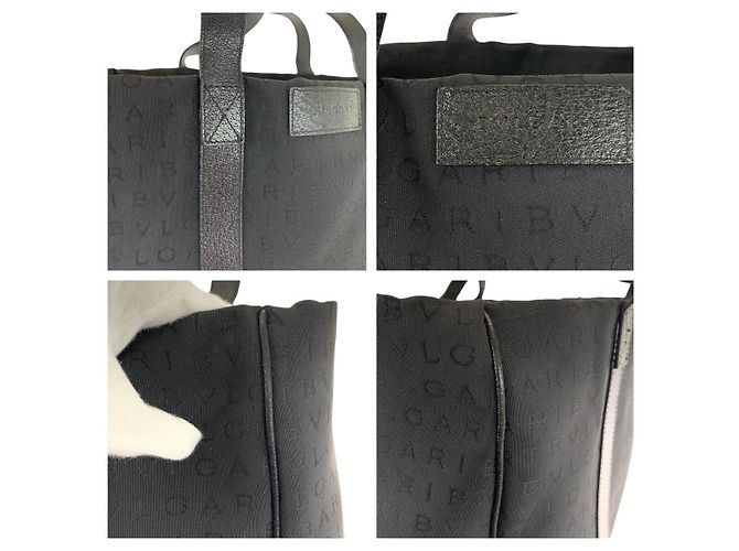 Bulgari Borsa Bvlgari in tela/pelle Logo Mania Nero - vista 5