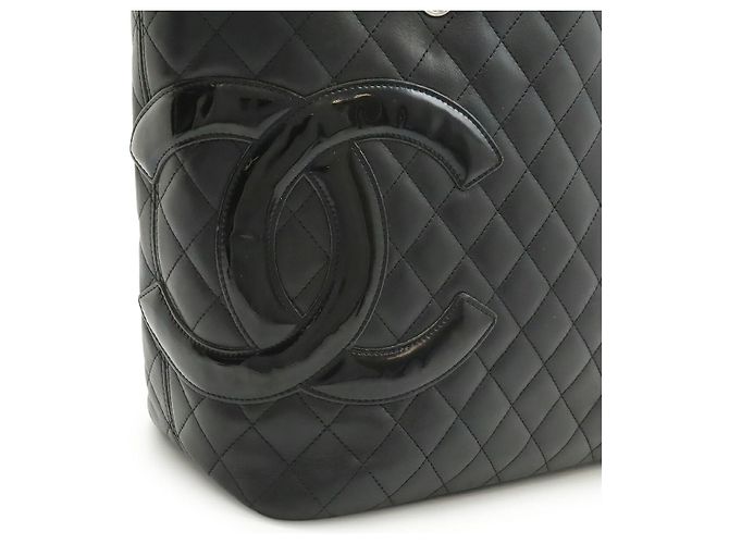 Borsa tote grande Chanel Cambon Line Coco Mark Nero - vista 8