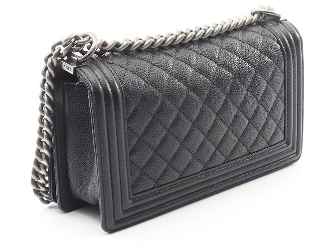 Borsa a Spalla Boy di Chanel in Pelle di Vitello Grana Nero - vista 3