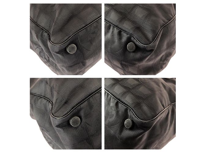 Borsa Tote in Nylon/Pelle Chanel Nero - vista 3