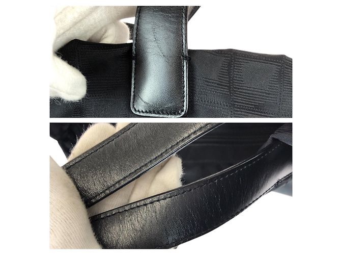 Borsa Tote in Nylon/Pelle Chanel Nero - vista 6