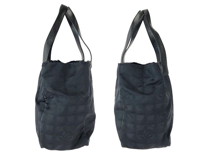 Borsa Tote in Nylon/Pelle Chanel Nero - vista 8