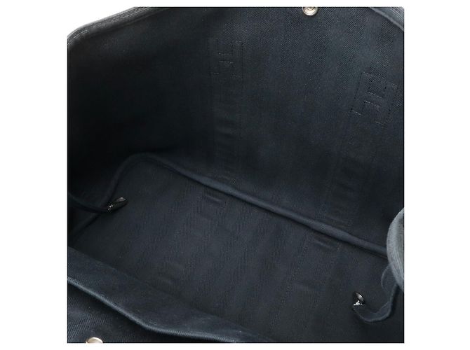 Hermès Valparaiso MM Canvas-Leder Tote Bag Schwarz - Ansicht 6