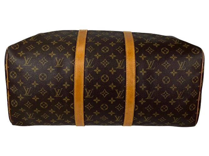 Borsa da viaggio Keepall 50 in tela Monogram Louis Vuitton - Bagagli vintage Marrone - vista 4