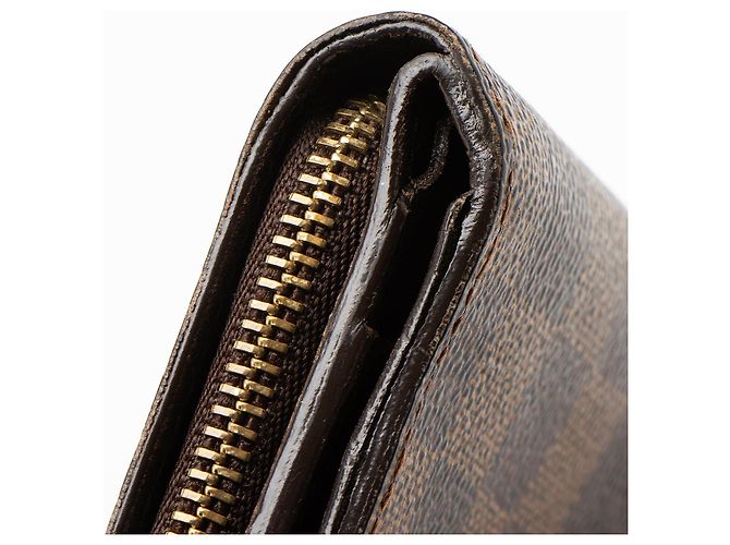 Louis Vuitton Vintage Damier Ebene Zipped Compact Wallet Braun - Ansicht 10