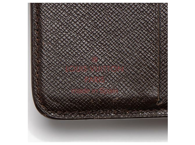 Louis Vuitton Vintage Damier Ebene Zipped Compact Wallet Braun - Ansicht 7