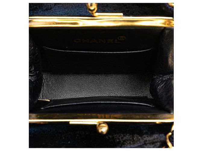 Timeless Bolso Tote de Cadena de Suede Matelassé Chanel Azul Azul marino - vista 10