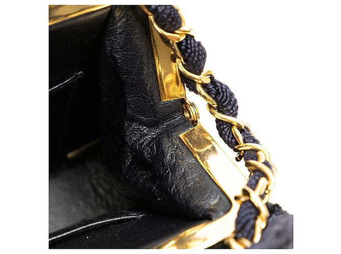 Timeless Bolso Tote de Cadena de Suede Matelassé Chanel Azul Azul marino - vista 4
