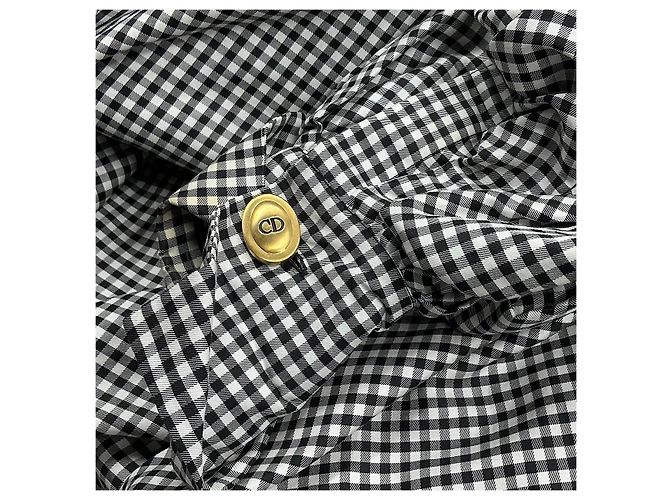 Dior Boutique Capa de cuadros Vichy Negro y Blanco - vista 5