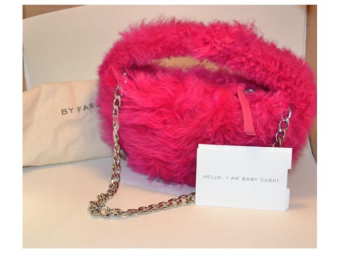Borsa a mano By Far in pelle di agnello rosa - vista 3