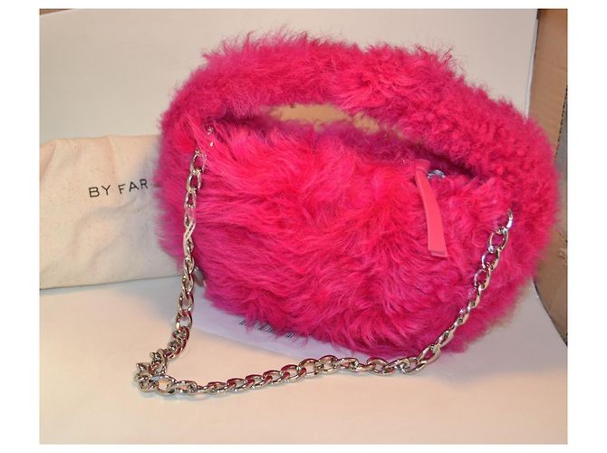 Borsa a mano By Far in pelle di agnello rosa - vista 4