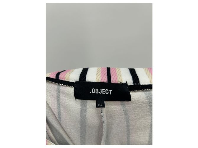 Autre Marque Calça listrada marinho e rosa - vista 3