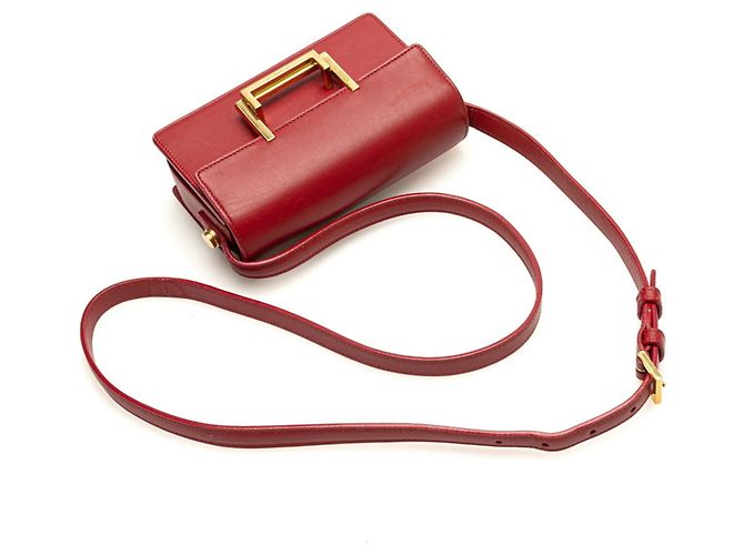 Mini borsa a tracolla Loulou classica di Saint Laurent Rosso - vista 4