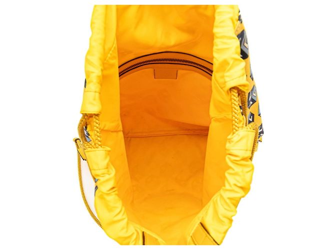 Gucci Tricolor Drawstring Cube Backpack Blue Yellow - view 7