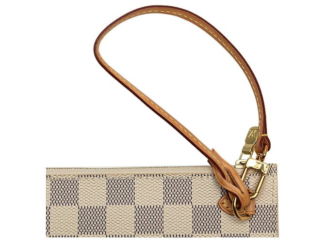 Borsa e pochette Louis Vuitton Damier Azur Neverfull Bianco - vista 4