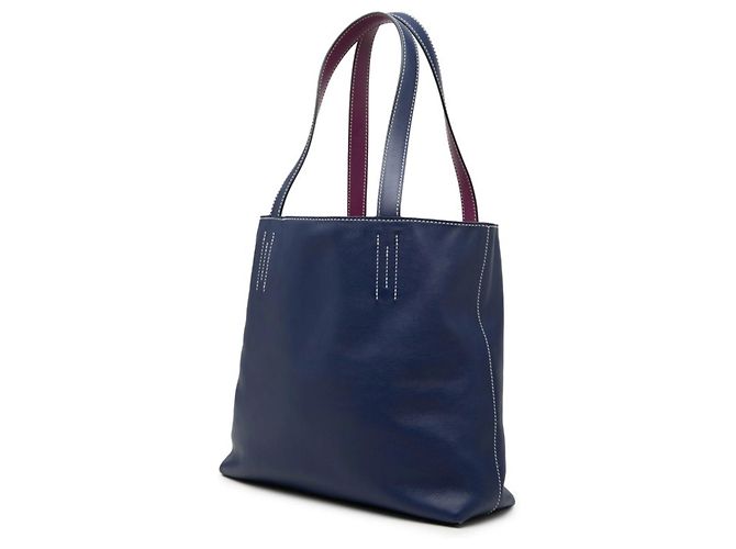 Reversible Bicolor Tote Bag Double Sens 28 von Hermès Blau Lila - Ansicht 2