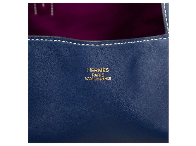 Reversible Bicolor Tote Bag Double Sens 28 von Hermès Blau Lila - Ansicht 5