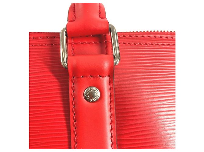 Borsa Boston in pelle Epi Louis Vuitton Bianco Rosso - vista 11