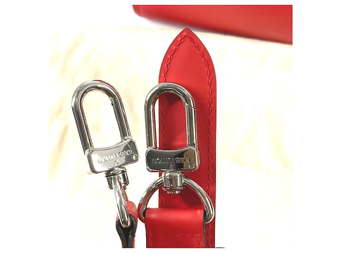 Borsa Boston in pelle Epi Louis Vuitton Bianco Rosso - vista 6