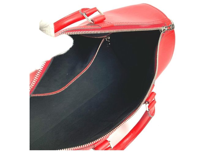 Borsa Boston in pelle Epi Louis Vuitton Bianco Rosso - vista 7