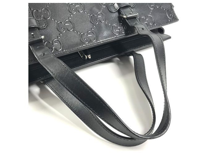 Borsa tote con logo GG in rilievo di Gucci Nero - vista 10
