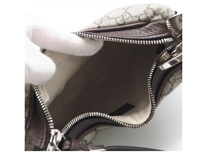 Borsa a spalla piccola Gucci GG Supreme Attache Marrone - vista 11