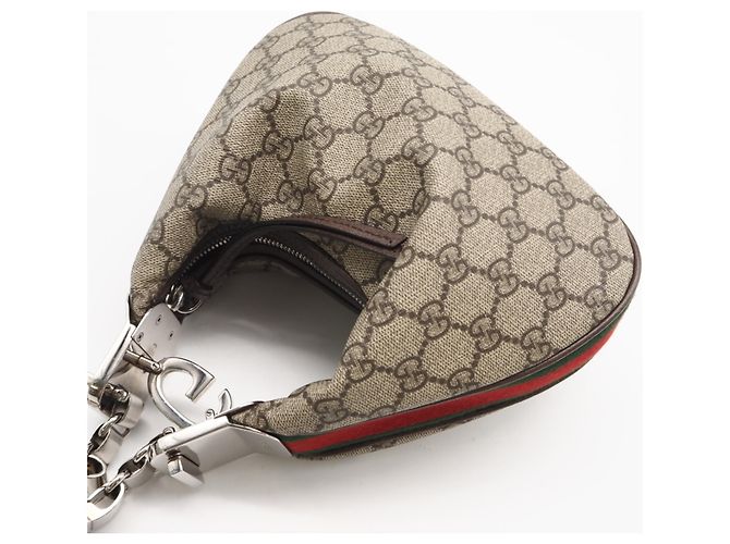 Borsa a spalla piccola Gucci GG Supreme Attache Marrone - vista 2